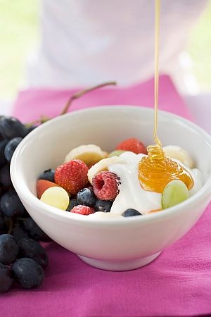 Obstsalat mit Joghurt und Honig - perfekt für das Sommer-Picknick