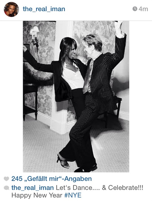 Iman und David Bowie tanzen ins neue Jahr
Foto: Instagram