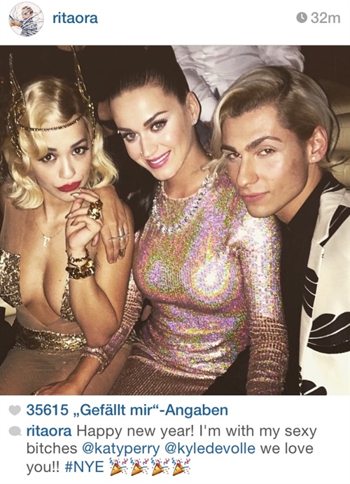 Rita Ora und Katy Perry starten mit viel Glitzer ins Neue Jahr
Foto: Instagram