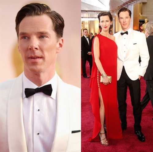 Benedict Cumberbatch in Lanvin mit seiner schwangeren Frau Sophie Hunter