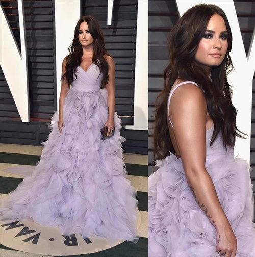 Demi Lovato in Monique Lhuillier