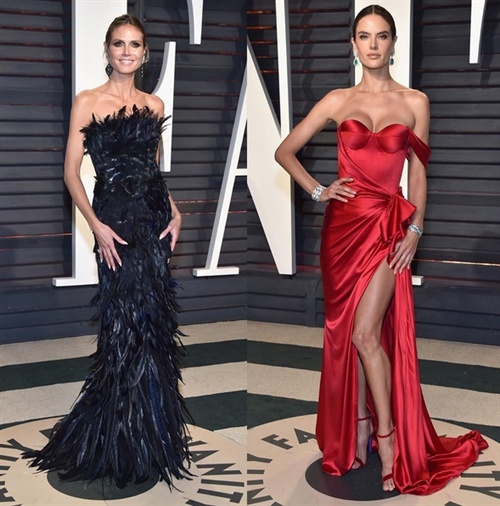 Heidi Klum in Alberta Ferretti and Alessandra Ambrosio in Ralph and Russo