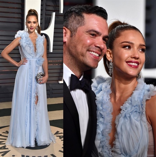 Jessica Alba in Ralph and Russo with Cash Warren