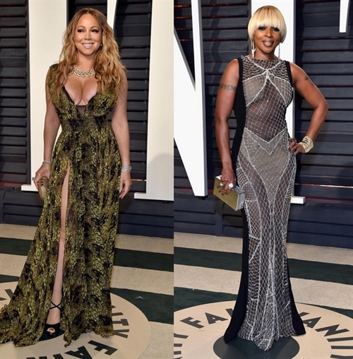 Mariah Carey in Phillip Plein and Mary J. Blige in Galia Lahav