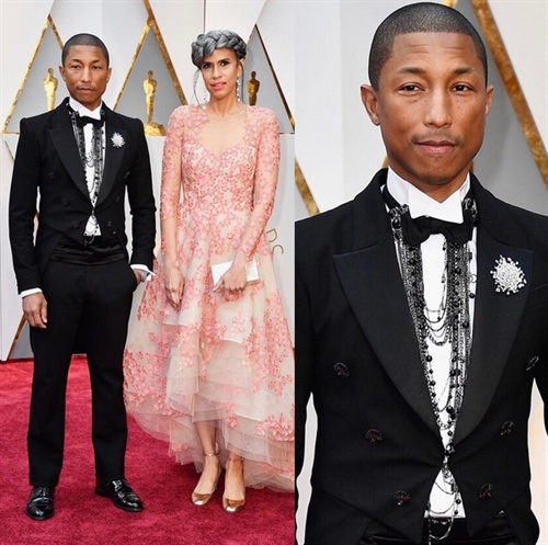 Pharell Williams in Chanel with Mimi Valdes