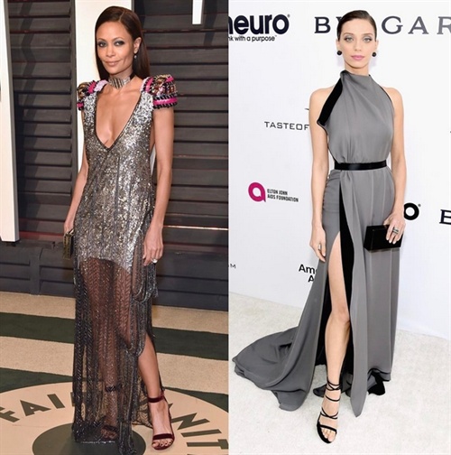 Thandie Newton in Schiaparelli and Angela Sarafyan in August Getty