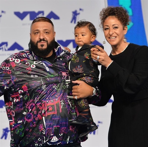 DJ Khaled brings his wife Nicole Tuck and their adorable son Asahd Khaled to the VMAs