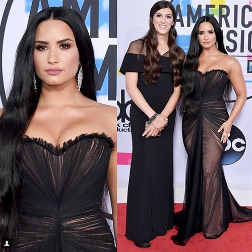 Demi Lovato in Ester Abner brought along her date to the AMAs red carpet, America’s first transgender legislator, Danica Roem