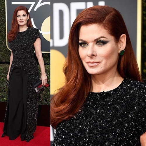 Debra Messing in a Christian Siriano ensemble and Lorraine Schwartz jewels