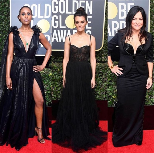 Issa Rae in Prabal Gurung and Lorraine Schwartz, Frankie Shaw in JMendel, Pamela Aon in Laura Basci