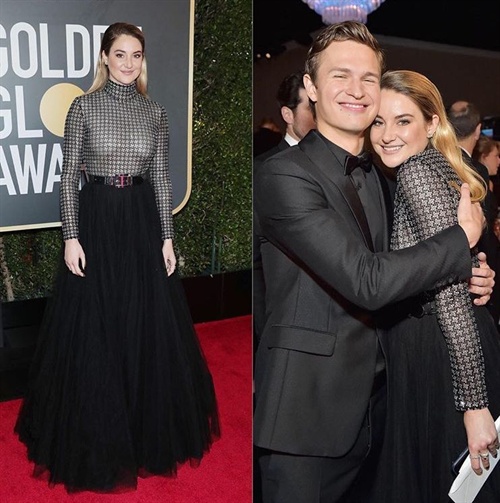 Shailene Woodley in Ralph Lauren reunites with her Fault In Our Stars costar Ansel Elgort