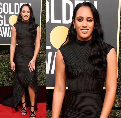 Simone Johnson is this year’s Golden Globe Ambassador (formerly known as Miss Golden Globe). She’s the 16-year-old daughter of Dwayne “The Rock” Johnson.