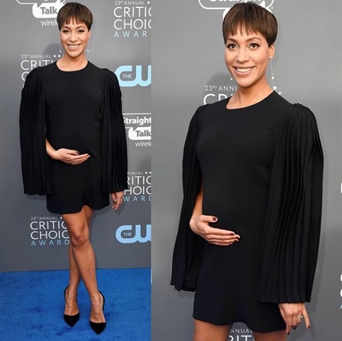 Cush Jumbo debuts her baby bump at the Critics Choice Awards