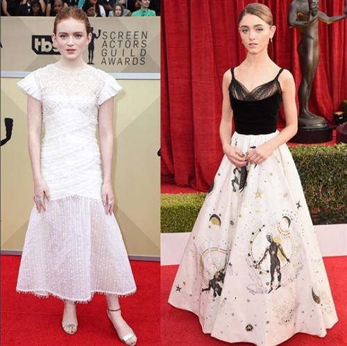 Sadie Sink in Chanel, Natalia Dyer in Dior