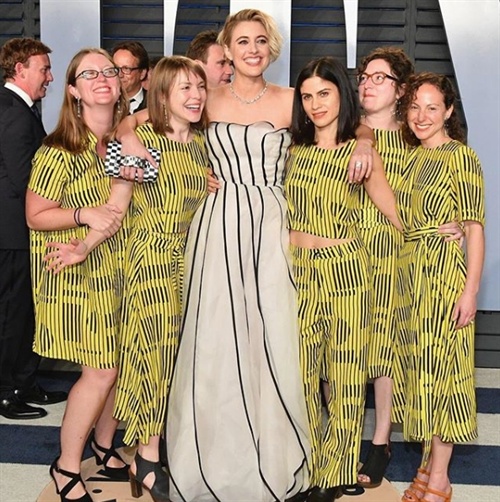 Greta Gerwig’s best friends wore matching outfits while joining her at the Oscars after party!