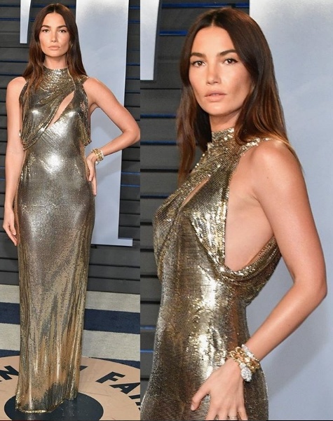 Lily Aldridge in Versace