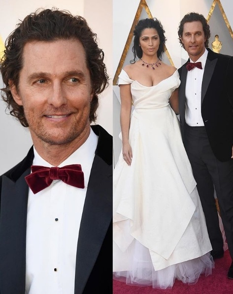 Matthew Mcconaughey in Brioni alongside wife Camila Alves in Vivienne Westwood