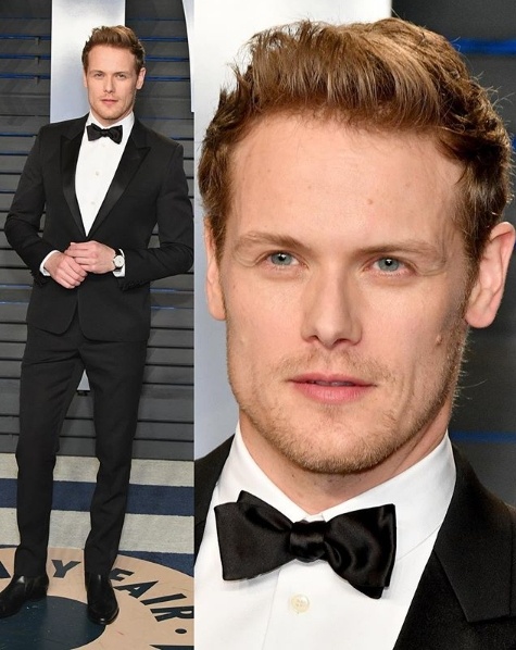 Sam Heughan in Saint Laurent