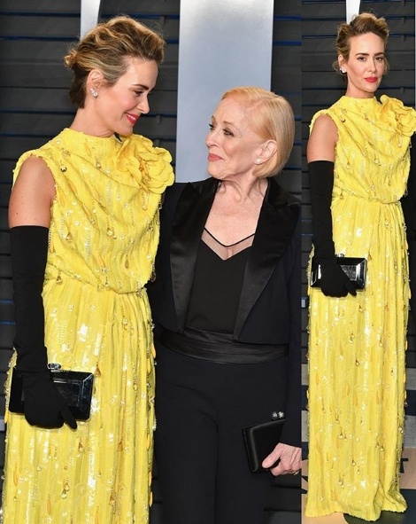 Sarah Paulson in Marc Jacobs lovingly looks at girlfriend Holland Taylor