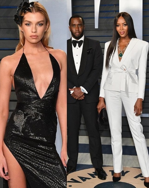 Stella Maxwell in Julien Macdonald, Naomi Campbell in Alexandre Vauthier