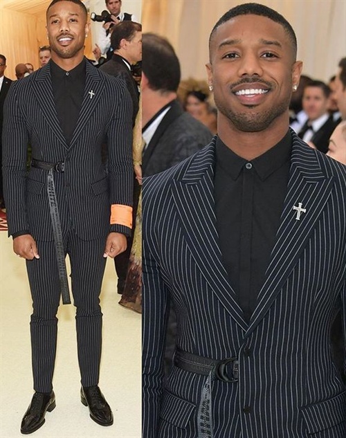 Michael B Jordan in Off White