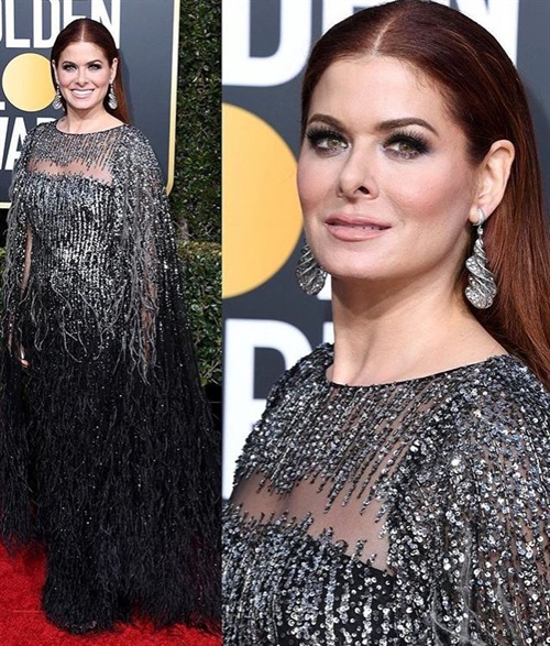 Debra Messing in Pamella Roland