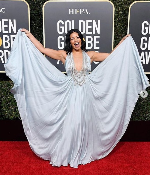 Gina Rodriguez in Reem Acra